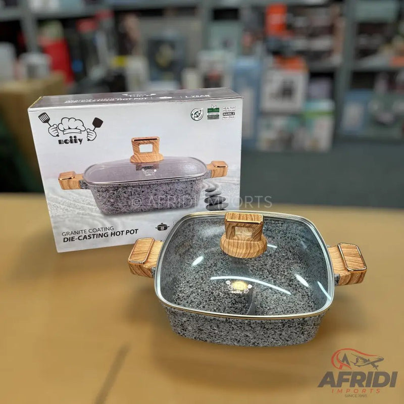 28cm Granite Coated Die Cast Hot Pot - Afridi Imports