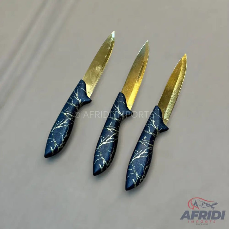 3 Piece Black Knives Set - Afridi Imports