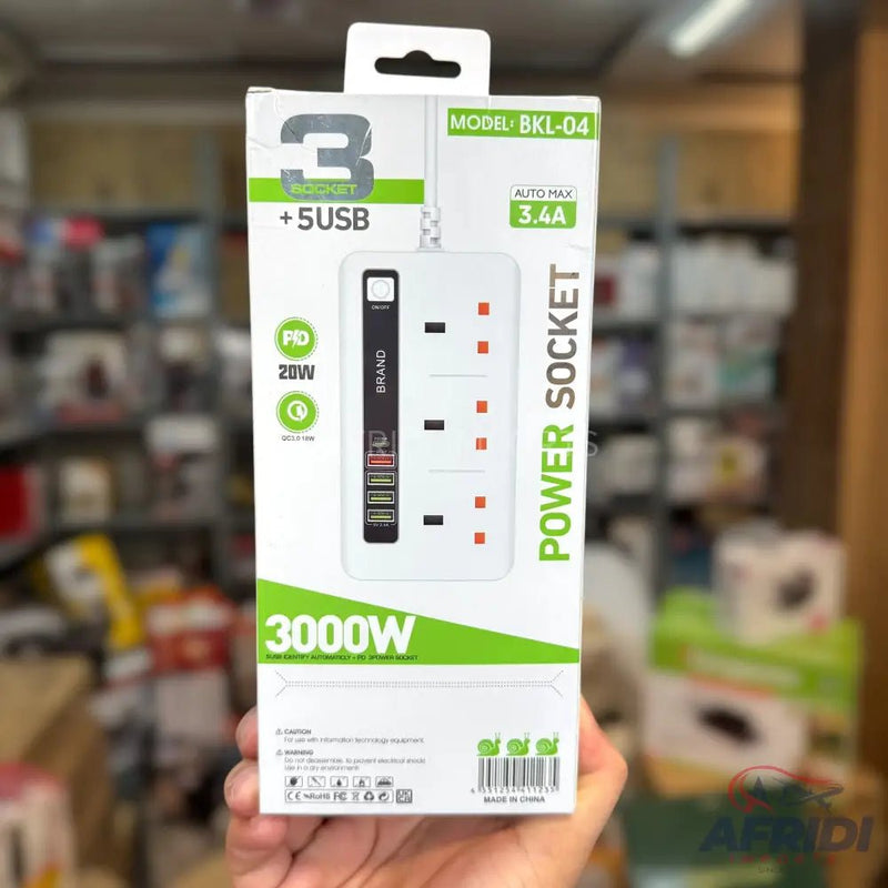 3 Socket PD 20W Power Socket - Afridi Imports