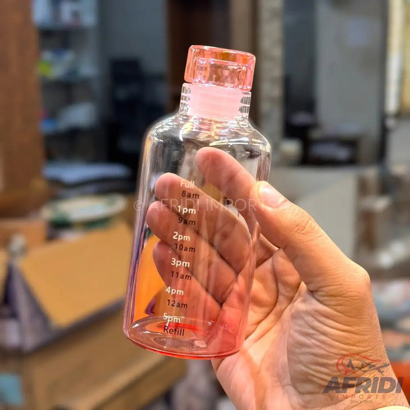 340ml Glass Bottle - Pink (KK80 - B) - Afridi Imports