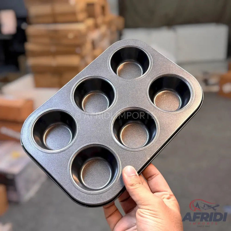 6 Cup Cake Non Stick Baking Tray (KK112) - Afridi Imports