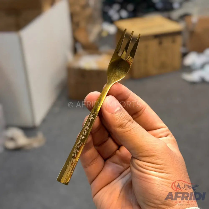 AYD 6 Piece Open Golden Desert Fork - Design Engraved - Afridi Imports