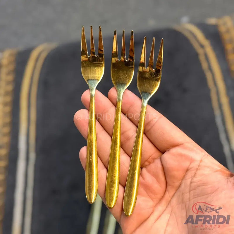 AYD 6 Piece Open Golden Desert Fork - Plain - Afridi Imports