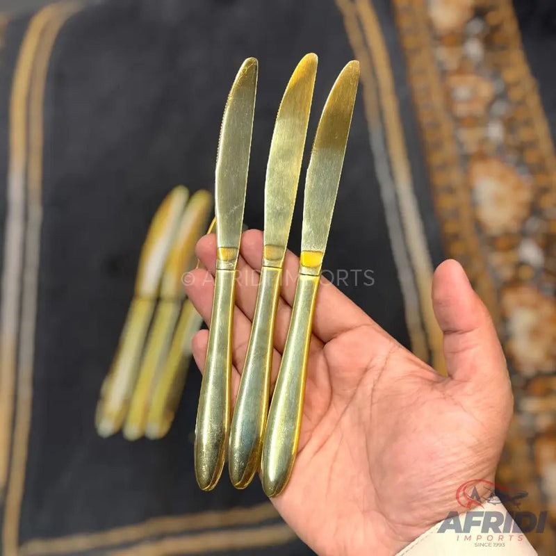 AYD 6 Piece Open Golden Knives - Plain - Afridi Imports