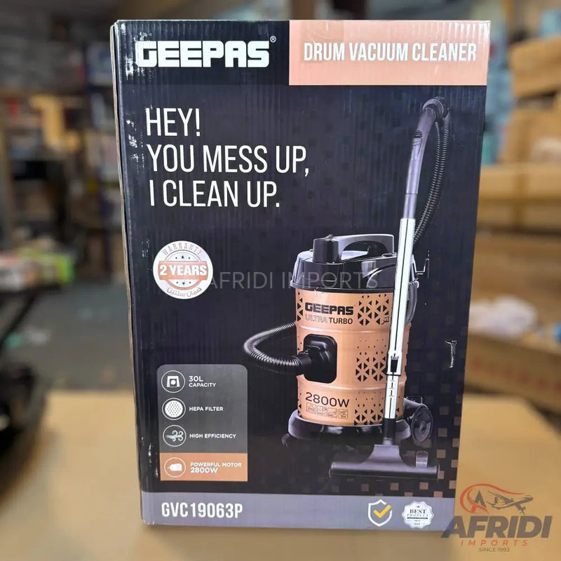Geepas 30L 2800W Drum Vacuum Cleaner - Afridi Imports