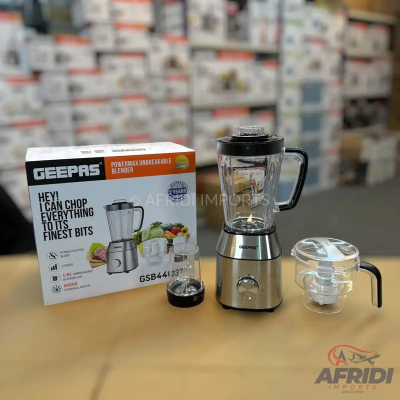Geepas Powermax Unbreakable Blender || Original Product + 2 - Year Local Warranty - Afridi Imports