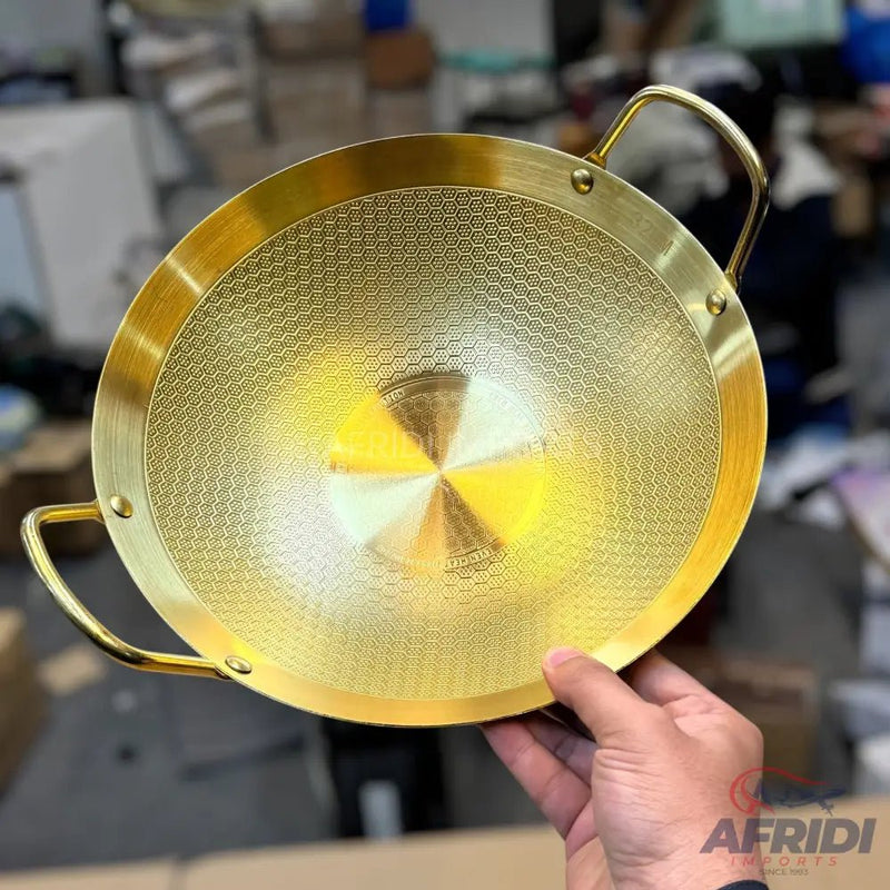 Honeycomb Golden Karahi 32CM - Afridi Imports