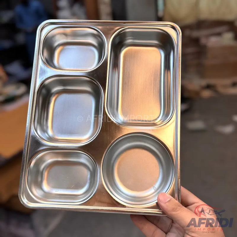 Korean Style Lunch Tray without Lid - 5 Sections (RWP69) - Afridi Imports