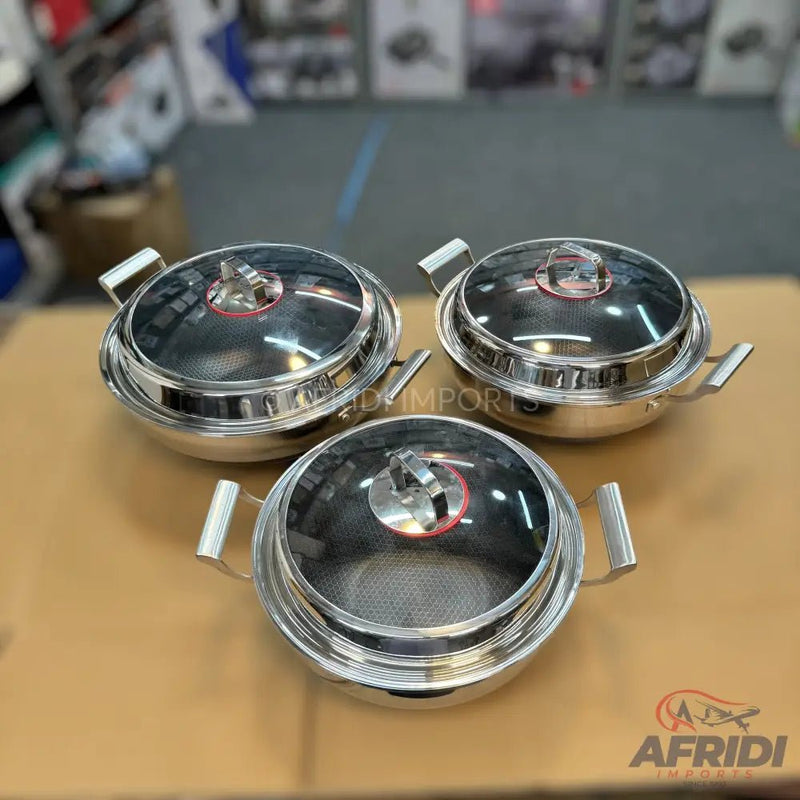 Laser Crafted Honeycomb Karahi with Lid - Afridi Imports