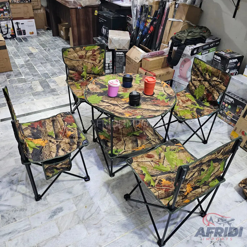 Lot Imported Folding Chair Set with Table