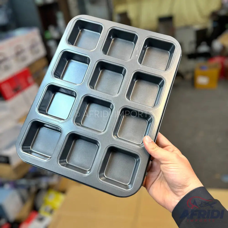 Muffin Baking Tray 12 Cup Sqr 0.4Mm