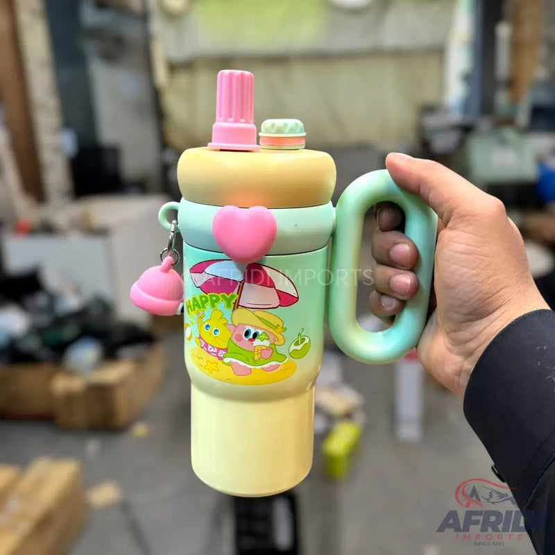 Pink & Yellow Vacuum Tumbler LF - 1 - C - Afridi Imports