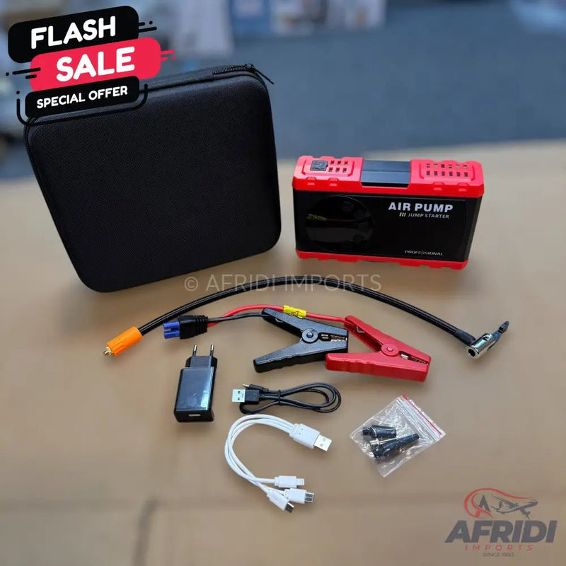 Rechargeable 2 - in - 1 Tire Inflator & Jump Starter - Afridi Imports