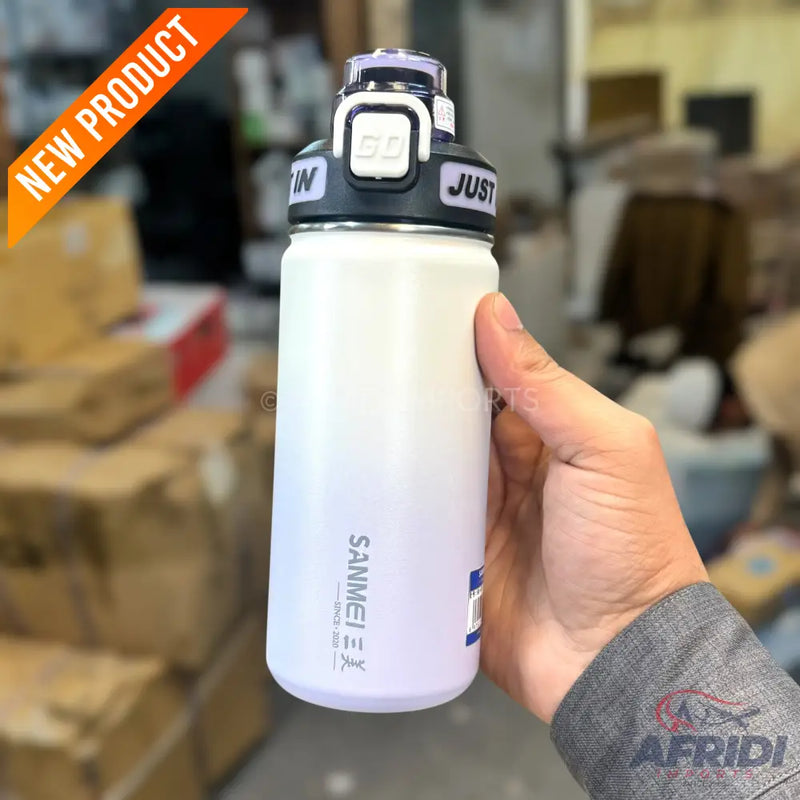 Sanmei 550ml White-Purple Vacuum Bottle EF-7