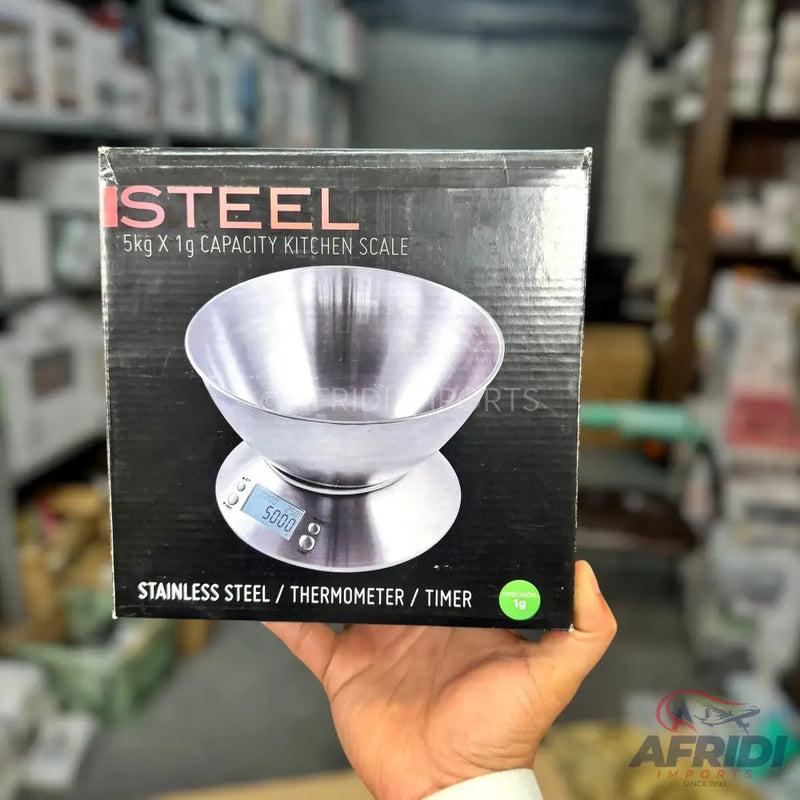 Stainless Steel 5KG Kitchen Scale with Thermometer