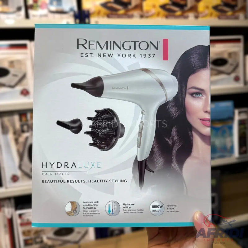 Remington Hydra Luxe hair dryer with attachments.