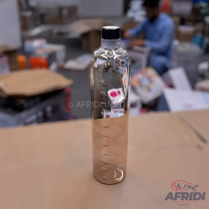 1000ml Glass Water Bottle - Black (KK79-A)