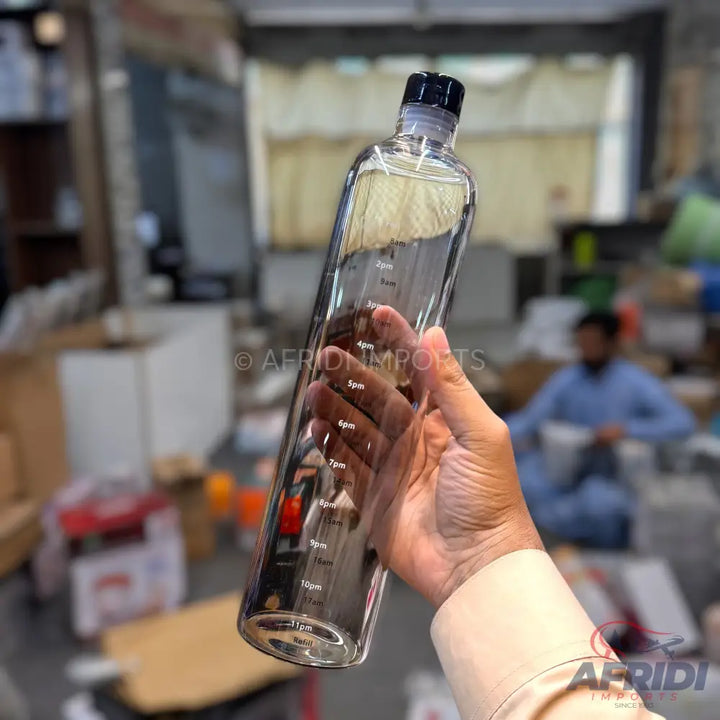 1000ml Glass Water Bottle - Black (KK79-A)