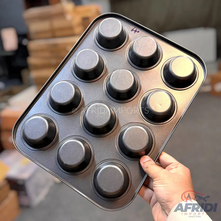 12 Cup Cake Non Stick Baking Tray (112A)