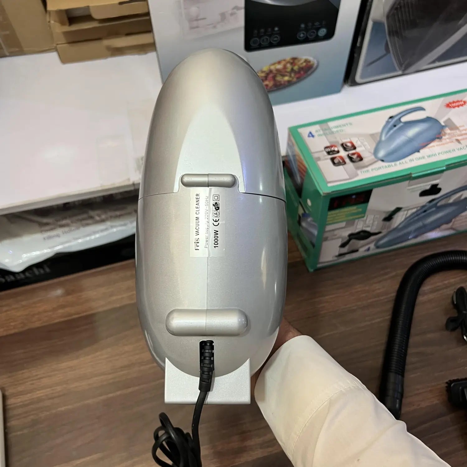 Silver handheld vacuum cleaner with power cord for Lot Imported Fris Vacuum Cleaner