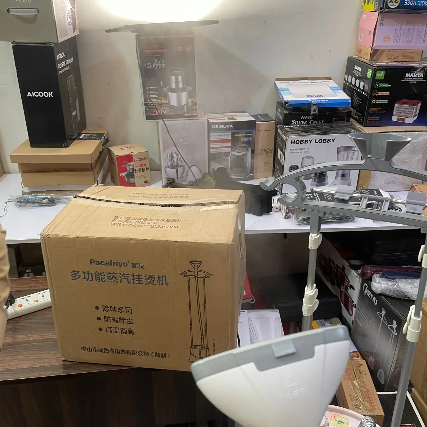 Boxed Pacafriyo Professional Garment Steamer for efficient clothing steaming solutions