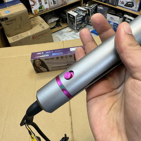 Silver and pink professional hair straightener with cord from Lot Imported Babyverse for professional hair styling