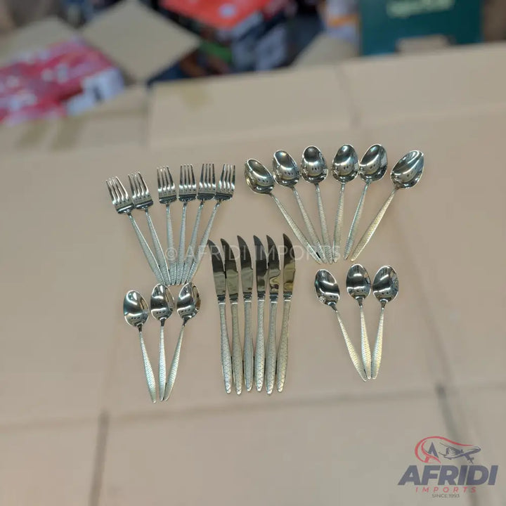24 Pieces Golden Cutlery Set Lot Imported