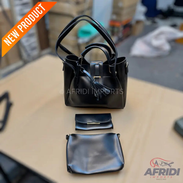 3 Piece Handbag Set - BLack