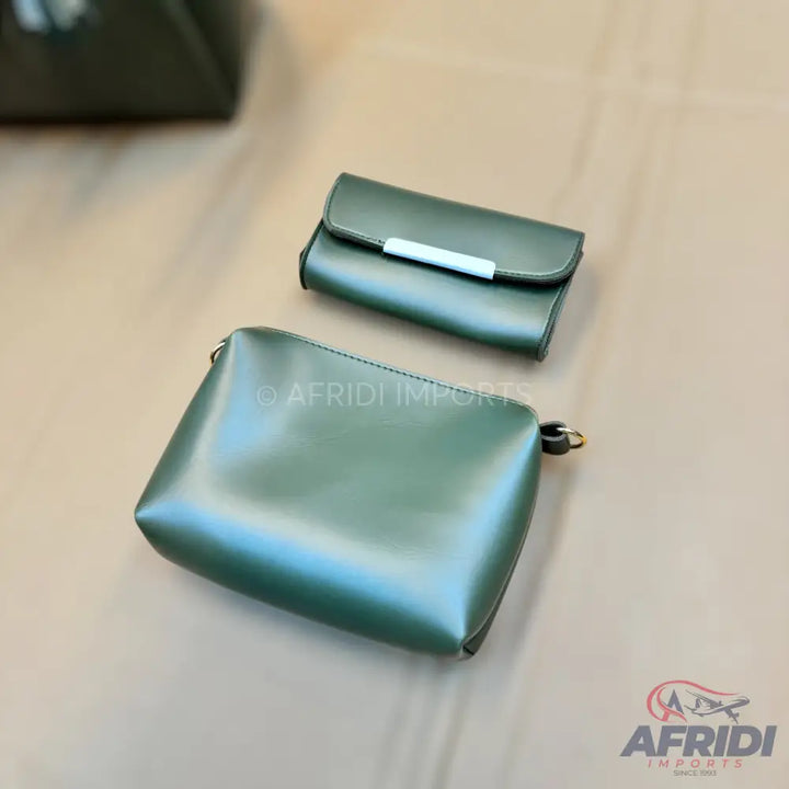 3 Piece Handbag Set - Green