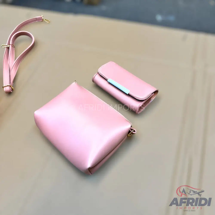 3 Piece Handbag Set - Pink