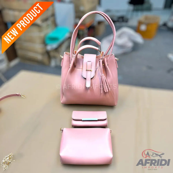 3 Piece Handbag Set - Pink