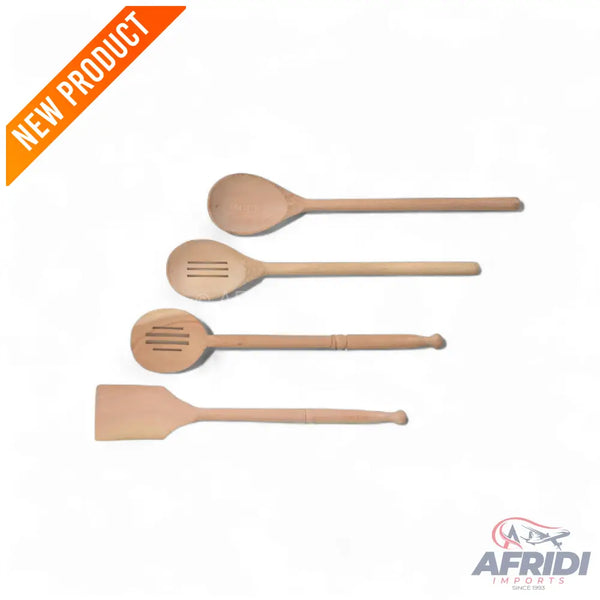4 Pcs Wooden Cooking Spoon Set (For Clay & Non-stick Cookware)