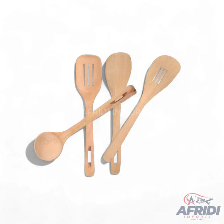 4 Pcs Wooden Cooking Spoon Set (For Clay & Non-stick Cookware)