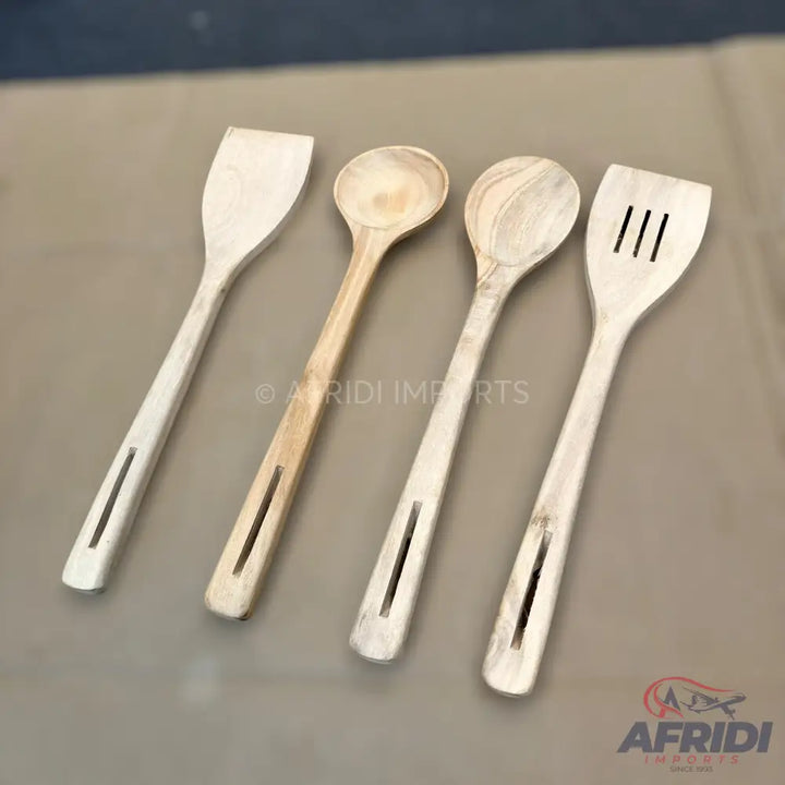 4 Pcs Wooden Cooking Spoon Set (For Clay & Non-stick Cookware)