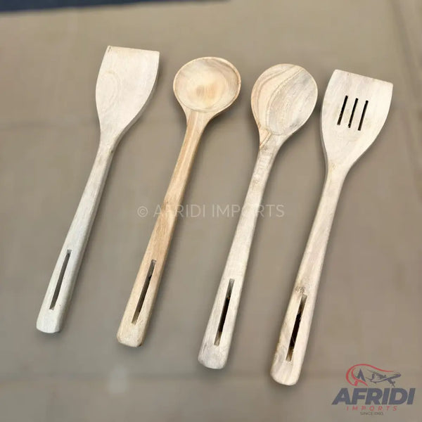 4 Pcs Wooden Cooking Spoon Set (For Clay & Non-stick Cookware)
