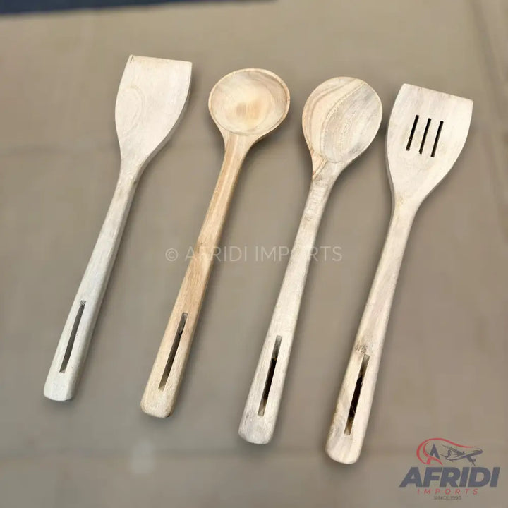 4 Pcs Wooden Cooking Spoon Set (For Clay & Non-stick Cookware)
