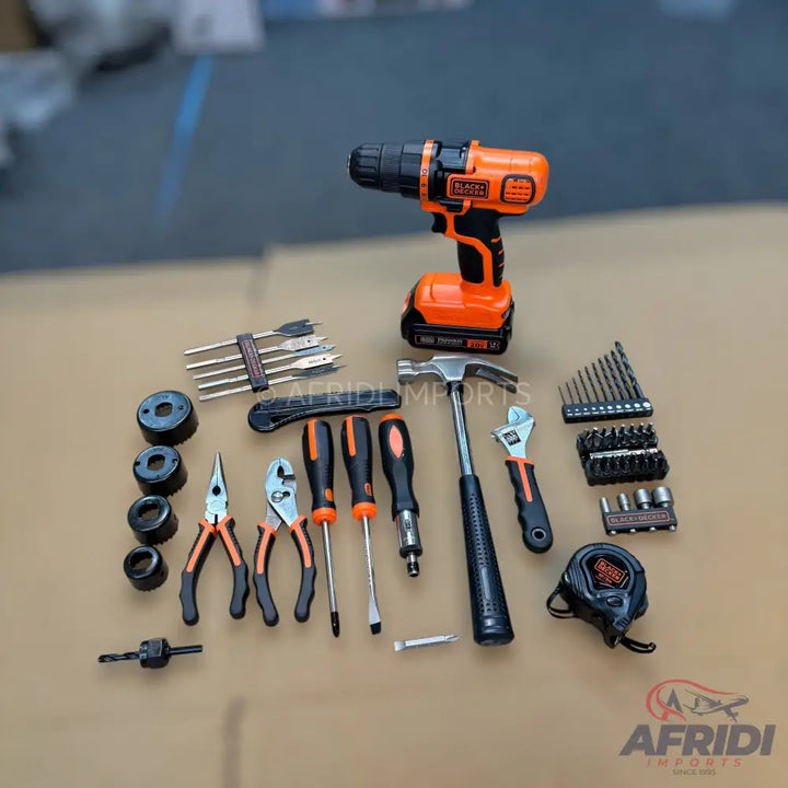 68 Piece Tool Kit & Drill Machine Black + Decker