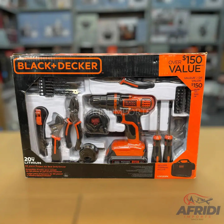 68 Piece Tool Kit & Drill Machine Black + Decker