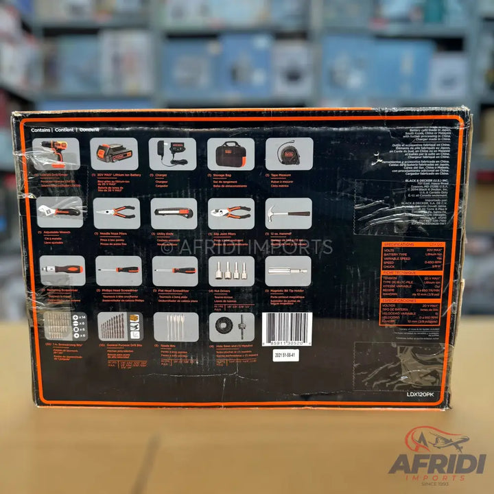 68 Piece Tool Kit & Drill Machine Black + Decker