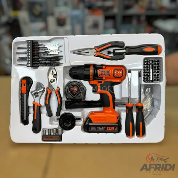 68 Piece Tool Kit & Drill Machine Black + Decker