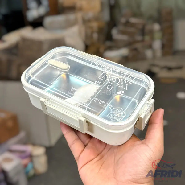 700ml 304 Stainless Steel Lunch Box - Cream Clips (LF2-B)