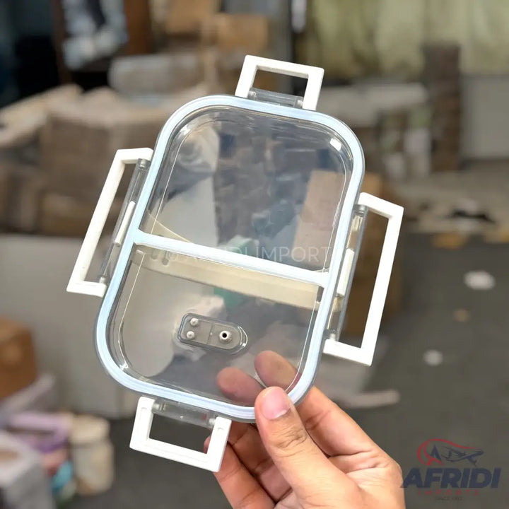 700ml Stainless Steel Grey Lunch Box - White Base (LF8-A)