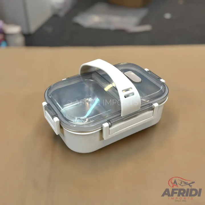 700ml Stainless Steel Grey Lunch Box - White Base (LF8-A)