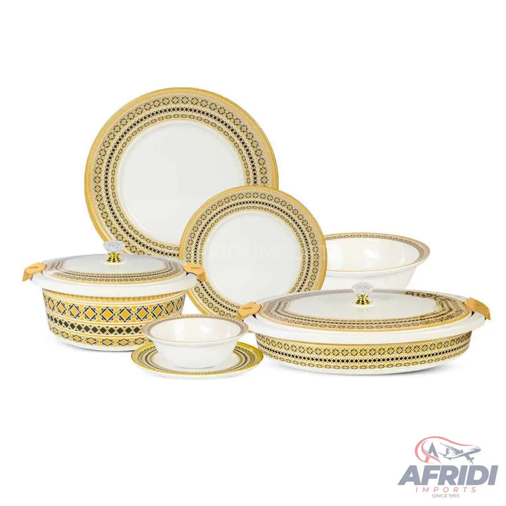 74 Pieces (8-person) Melamine Dinnerware Set - Double Insulated Donga and Tray - G02