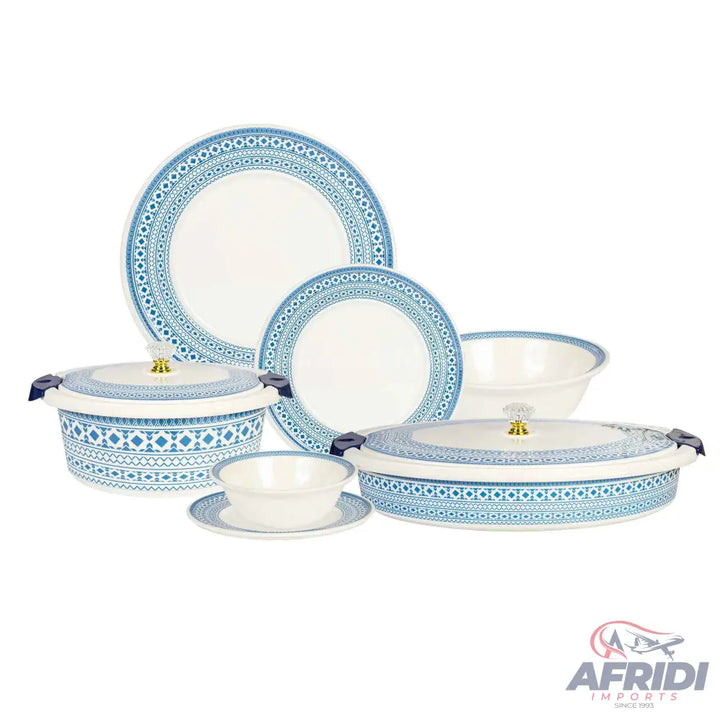 74 Pieces (8-person) Melamine Dinnerware Set - Double Insulated Donga and Tray - G01