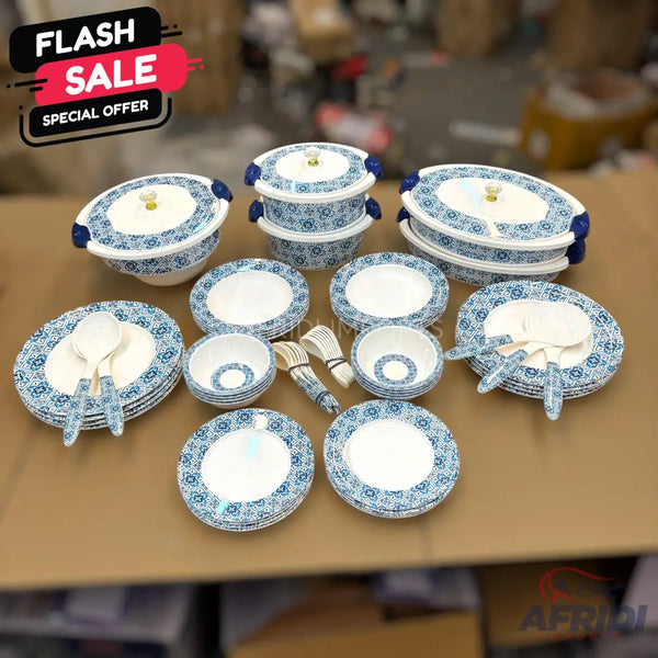 74 Pieces (8-person) Melamine Dinnerware Set - Double Insulated Donga and Tray - G01