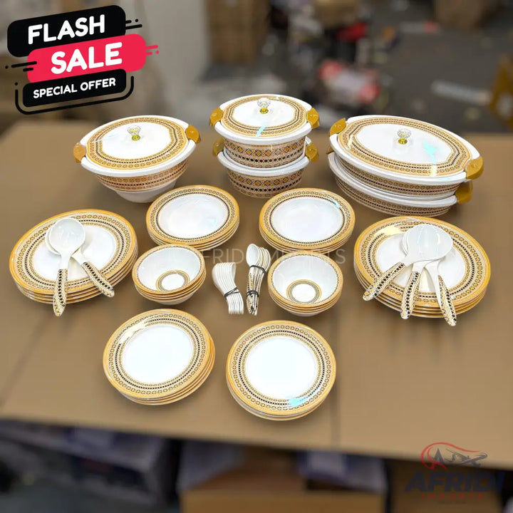 74 Pieces (8-person) Melamine Dinnerware Set - Double Insulated Donga and Tray - G02