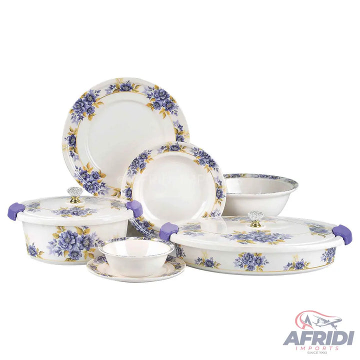 74 Pieces (8-person) Melamine Dinnerware Set - Double Insulated Donga and Tray - G06