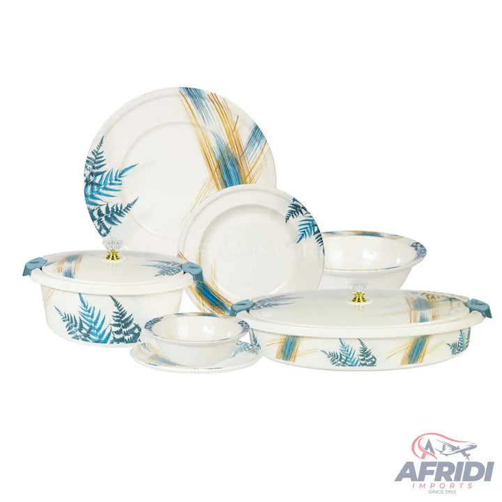 74 Pieces Melamine Dinnerware Set - Double Insulated Donga and Tray - G07