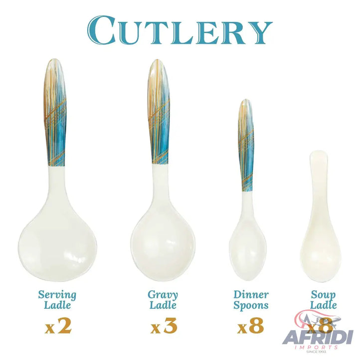 74 Pieces Melamine Dinnerware Set - Double Insulated Donga and Tray - G07